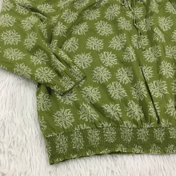 Merona green floral peasant summer top plus size 2 - Picture 2 of 6